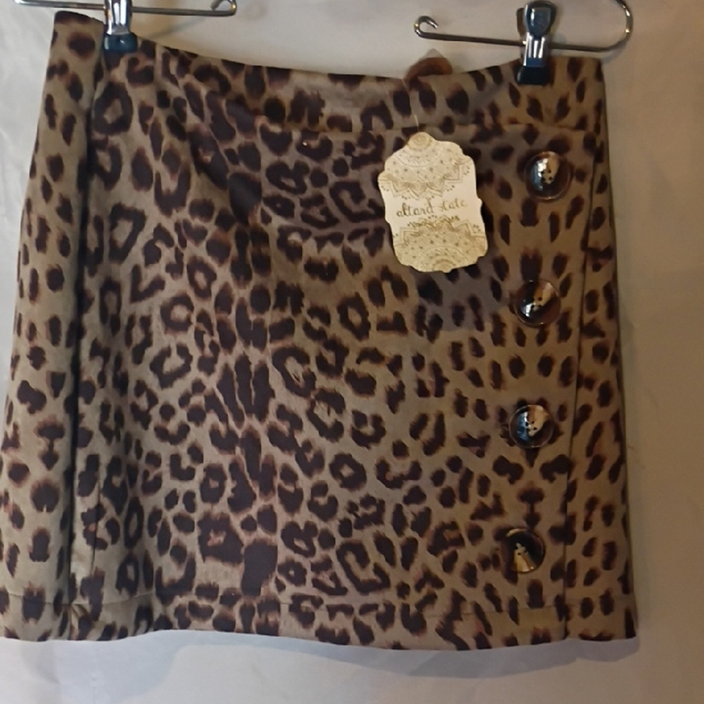 Altar'd State Leopard Print Mini Skirt in Brown and Tan